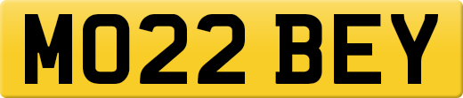 MO22 BEY private number plate